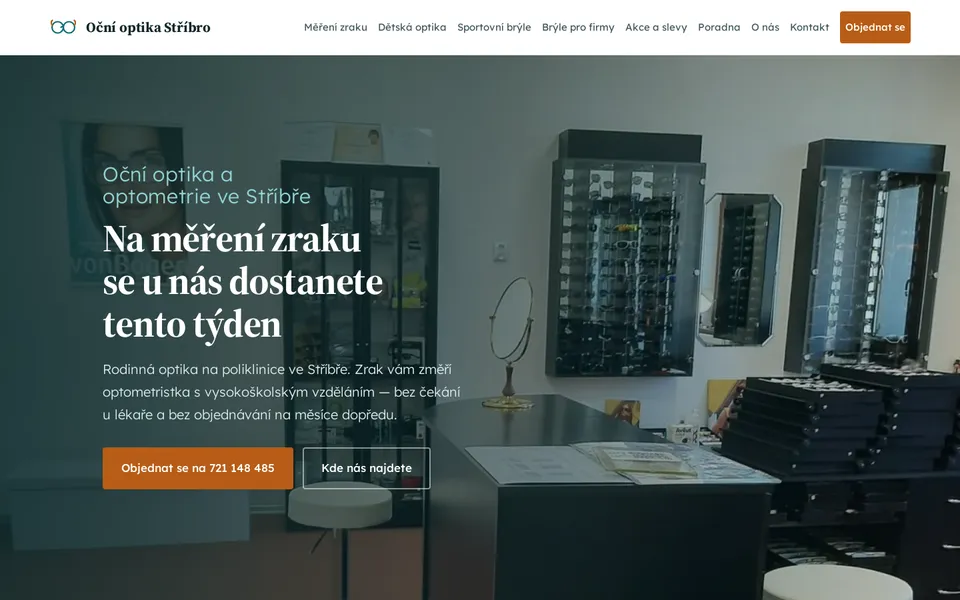 Úvodní stránka webu optikakacerova.cz